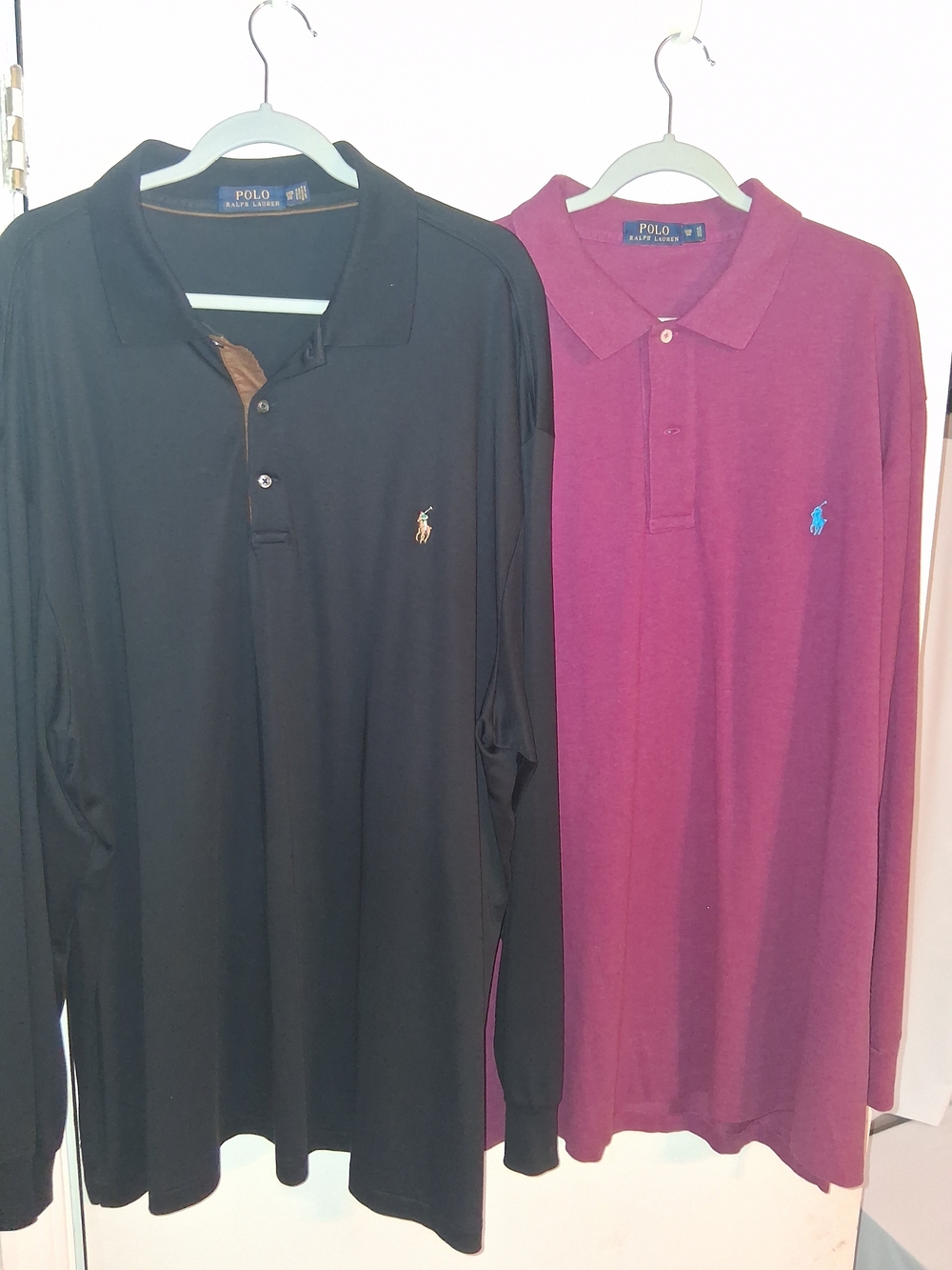 Polo by Ralph Lauren Long-Sleeve Polo Shirts - Black & Magenta